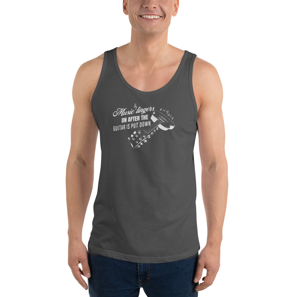 Music lingers on after the guitar is put down Men's Tank Top