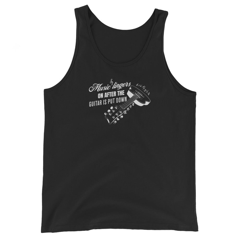 Music lingers on after the guitar is put down Men's Tank Top