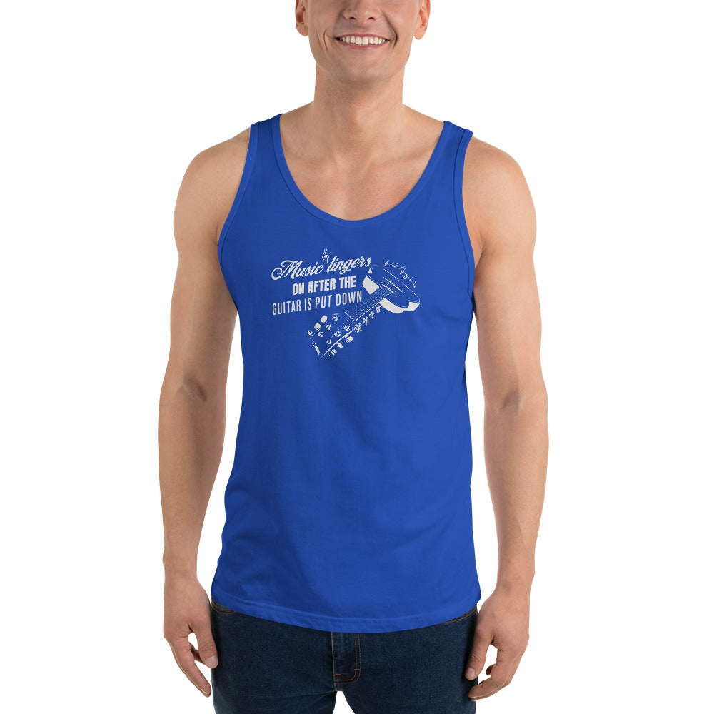 Music lingers on after the guitar is put down Men's Tank Top