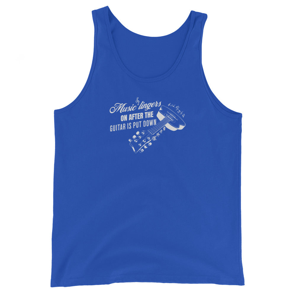 Music lingers on after the guitar is put down Men's Tank Top