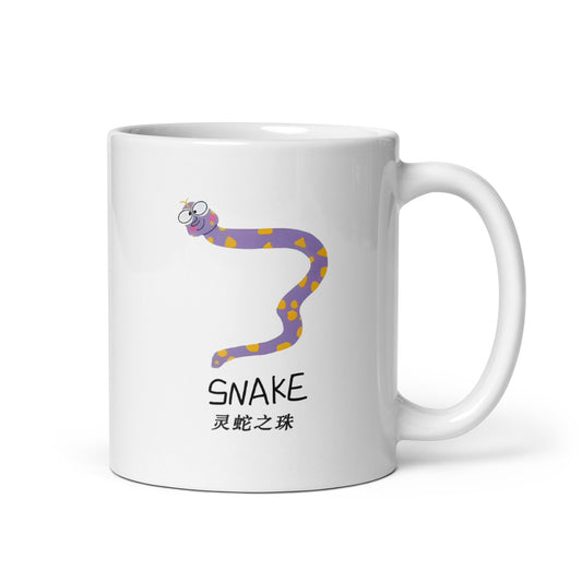 Snake zodiac White glossy mug